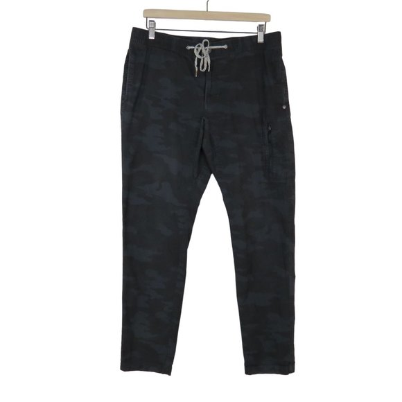 Vuori Other - VUORI Men's Gray Black Camo Slim Leg Cotton Ripstop Casual Pants Drawstring